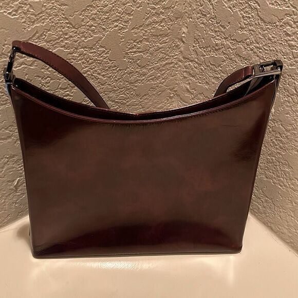 Salvatore Ferragamo Structured Shoulder Bag Shiny Brown Classic Minimalist - Picture 2 of 14